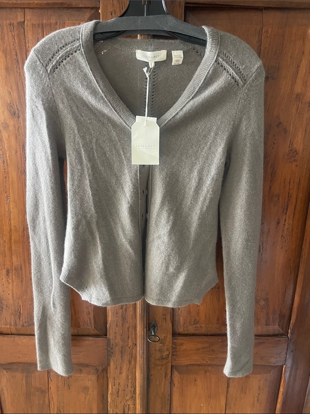 NWT Inhabit Gray V-Neck Cashmere Blend Cardigan